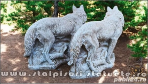 Statuetă animal lup, galben antichizat, model S78. - imagine 4