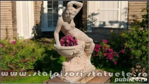 Statuetă jardinieră flori, galben patinat, model J12. - imagine 4