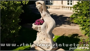 Statuetă jardinieră flori, galben patinat, model J12. - imagine 3