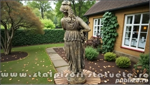 Statuetă domnița cu coroniță, auriu patinat, model S44. - imagine 4