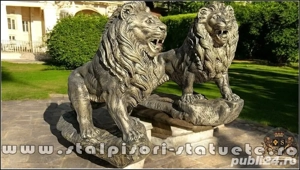 Set statuete lei gigant, auriu patinat, model S66. - imagine 2