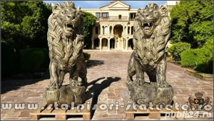 Set statuete lei gigant, auriu patinat, model S66.