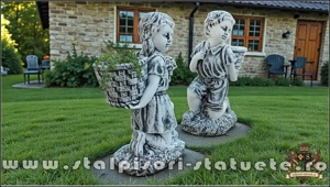 Set copii cu coșulețe, gri patinat, model S91. - imagine 4