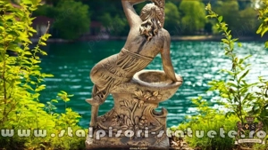 Statuetă jardinieră flori, arămiu patinat, model J12. - imagine 4