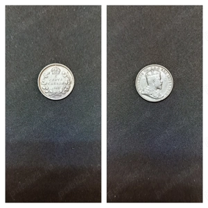 Moneda argint 5 Cents, CANADA, 1907