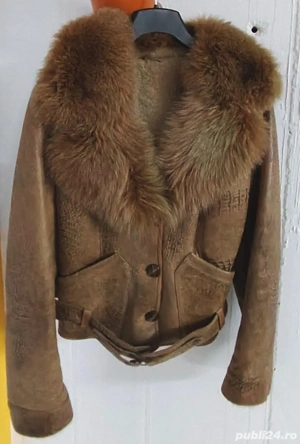 Cojoc dama cu guler de vulpe