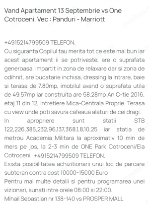 Vanzare Apartament 13 Septembrie - 10 min Metrou Academia Militara - PROPRIETAR!