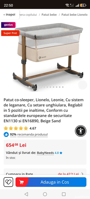 Vând patuț Co-sleeper URGENT  - imagine 3