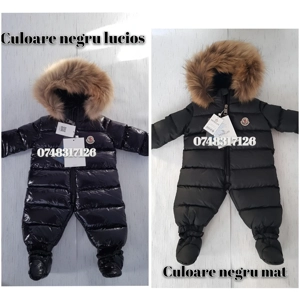 Oferta!Salopete Combinezoane iarnă Moncler cu blană naturală pentru cei mici!