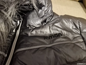 Geacă de schi cu guler cu blana, pentru fete, 152 cm