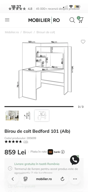 Birou de colț tineret 