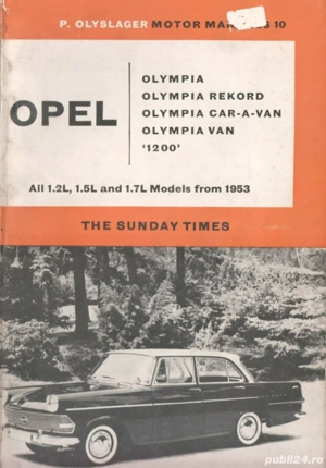 Manuale auto anii 1953-1962: Fiat 500, Opel Olympia, Ford Taunus, Renault Dauphine, Mercedes 180 220 - imagine 6