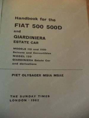 Manuale auto anii 1953-1962: Fiat 500, Opel Olympia, Ford Taunus, Renault Dauphine, Mercedes 180 220 - imagine 2