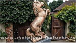 Statuetă căluț mare, arămiu patinat, model S37. - imagine 2