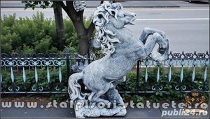 Statuetă căluț mediu, gri patinat, model S37. - imagine 2