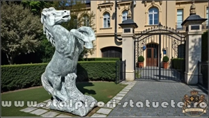 Statuetă căluț mare, gri patinat, model S37. - imagine 3