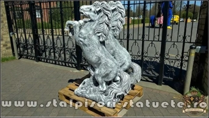 Statuetă căluț mare, gri patinat, model S37. - imagine 5