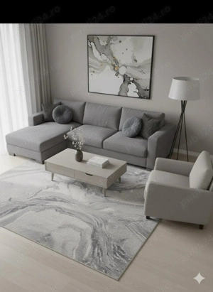 Covor Verde Collection Gri İnchis Deschis