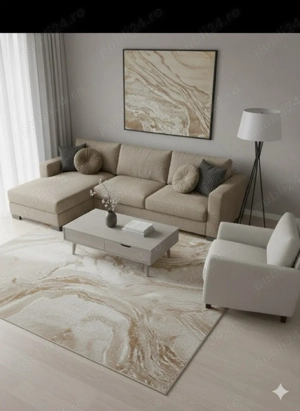 Covor Verde Collection Crem cu Bej