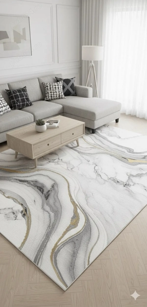 Covor Roa Crem Gri cu Gold