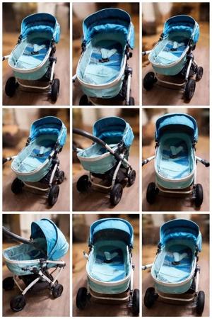 Cărucior combinat Lorelli Aurora, Aquamarine  London-de vanzare - imagine 4