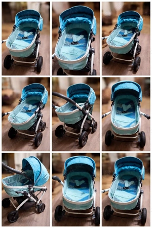 Cărucior combinat Lorelli Aurora, Aquamarine  London-de vanzare - imagine 3