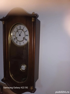 Ceas de perete cu pendul Hermle - imagine 2