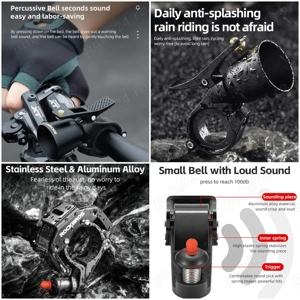 Sonerie aluminiu Rockbros claxon puternică clara bicicleta trotineta