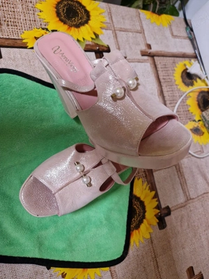 Sandale cu toc si perle nr.39 - imagine 5