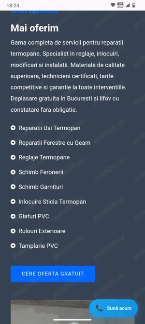 Reparatii termopane.