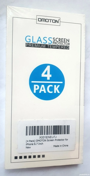 Set 4 folii protectie telefon din sticla securizata compatibil ecran 6.7 inch (kit montaj inclus)