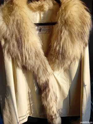 Haina piele cu blana naturala - imagine 3