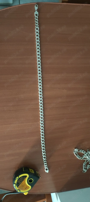 Lant argint masiv barbati detalii in poze si telefon gramaj 100 si celalat este 110 g  - imagine 5