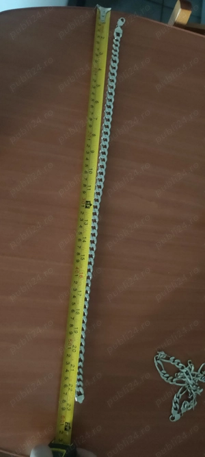 Lant argint masiv barbati detalii in poze si telefon gramaj 100 si celalat este 110 g  - imagine 3