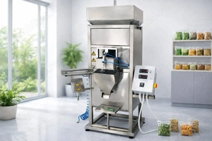 Masina de cantarit si ambalat cu sistem de lipire pungi