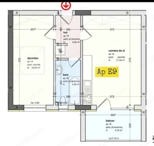 Apartament 2 camere nou, 51,7 mp, CF emis, bloc cu lift, Panoramic - imagine 2