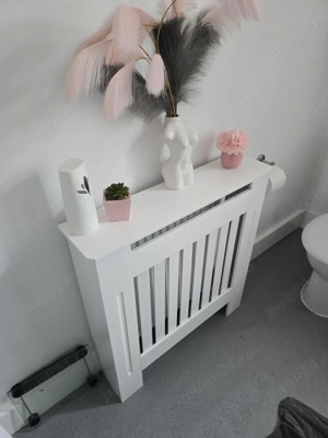 Panou decorativ- Masca calorifer, lemn MDF alb lucios S - imagine 4