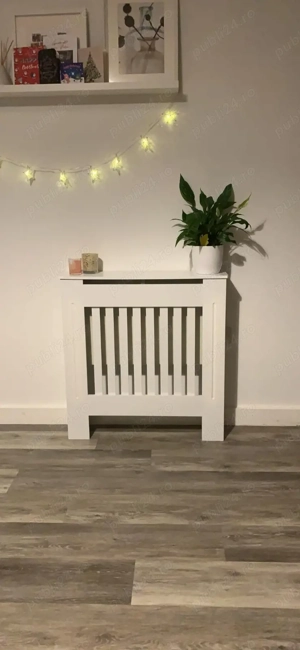 Panou decorativ- Masca calorifer, lemn MDF alb lucios S - imagine 3