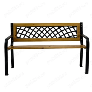 Bancă grădină LUNA lemn oțel PVC - 118x52x73 cm