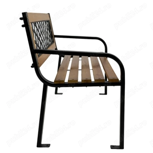 Bancă grădină LUNA lemn oțel PVC - 118x52x73 cm - imagine 4