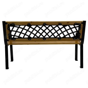 Bancă grădină LUNA lemn oțel PVC - 118x52x73 cm - imagine 5