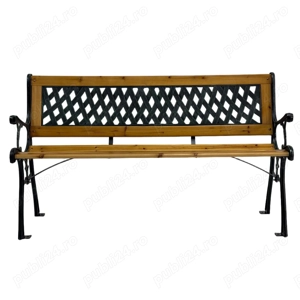 Bancă grădină SOLE lemn oțel PVC - 125x52x74 cm