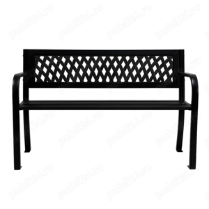 Bancă grădină LYRA oțel antracit - 119x50x75 cm