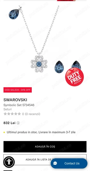 Vând Set swarovski symbolic Nou