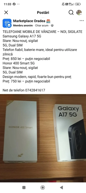 Vând telefon nou sigilat 
