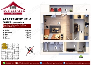 garsoniera decomandata 40 mp utili+terasa la super oferta in SUBCETATE si prin credite bancare