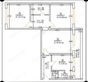 Apartament 3 camere zona centrala, complet utilat si mobilat - imagine 12