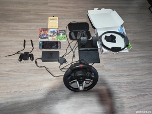 Vând Nintendo switch+ toate accesoriile ( volan , cerc , husa , 3 casete , folie) - imagine 5