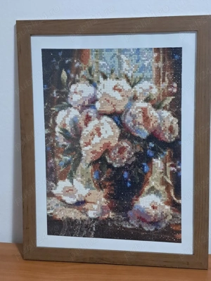 Tablou cu diamante 5D- vază cu flori