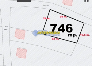 Parcela TEREN Intravilan 746 mp deschidere 34 m toate utilitatiile in apropiere